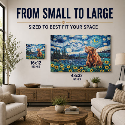 Starry Night Highland Cow