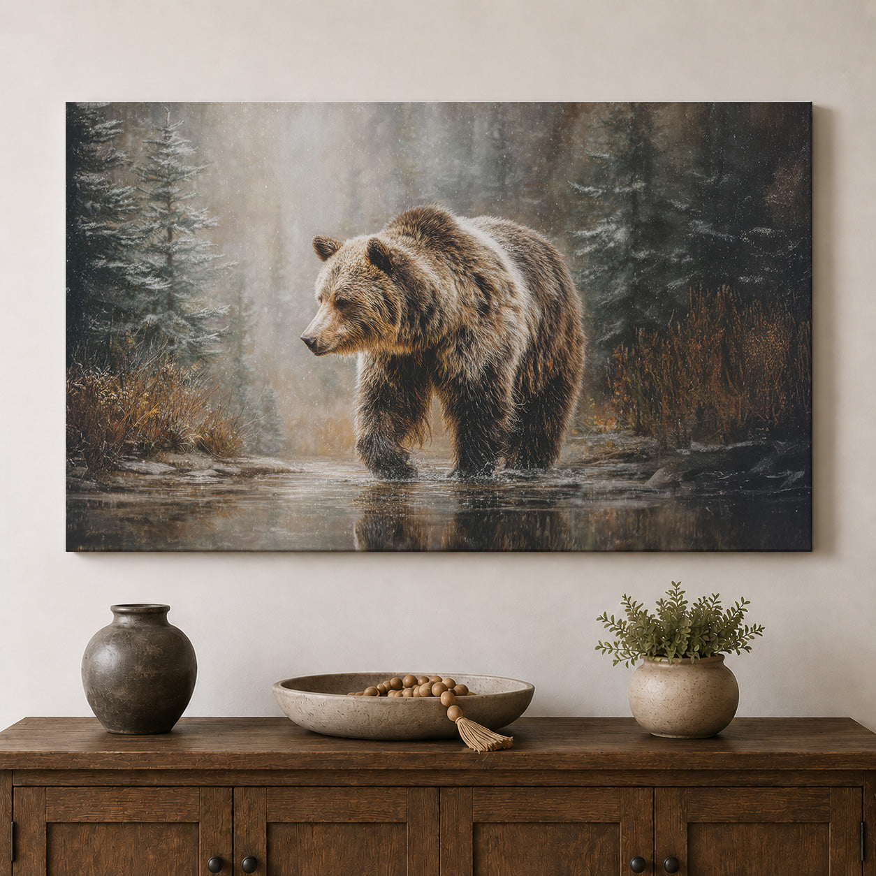 Grizzly in the Stream