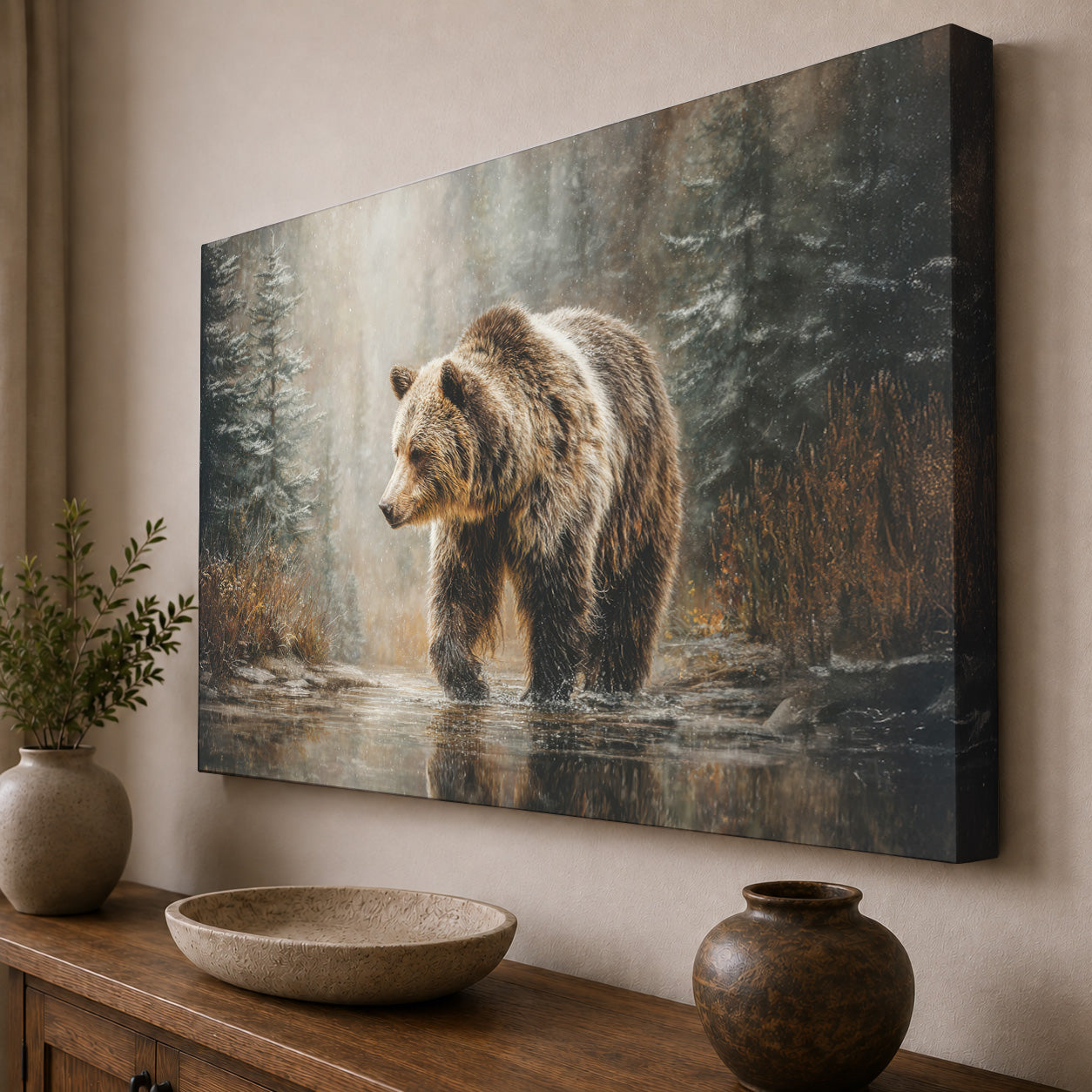 Grizzly in the Stream