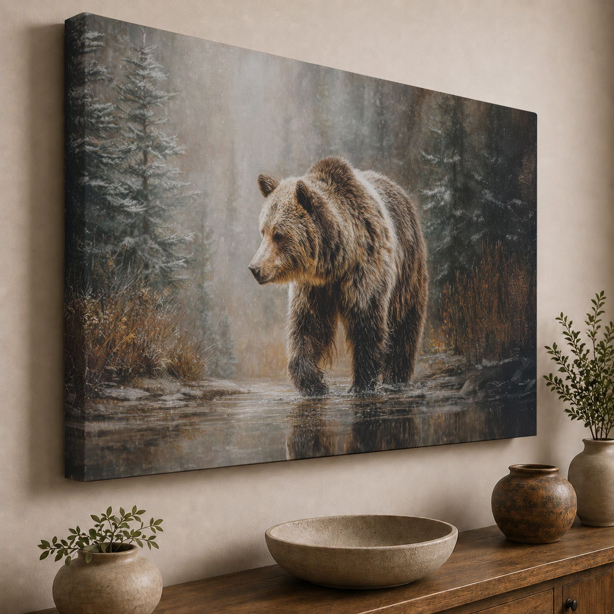 Grizzly in the Stream
