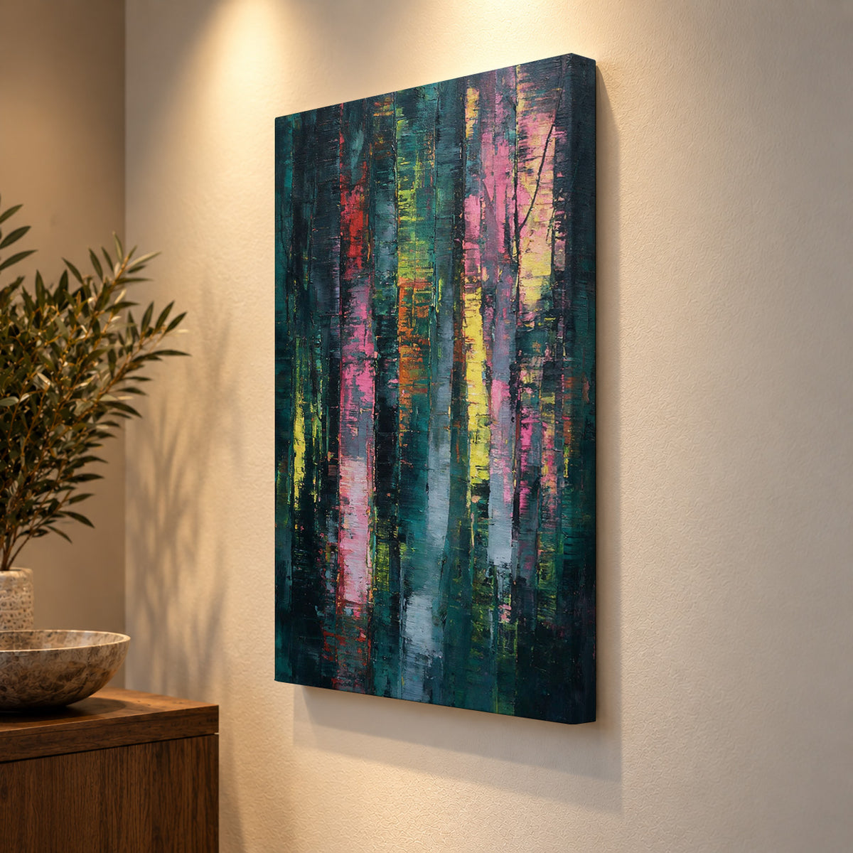 Vibrant Reflections – Colorful Abstract Forest