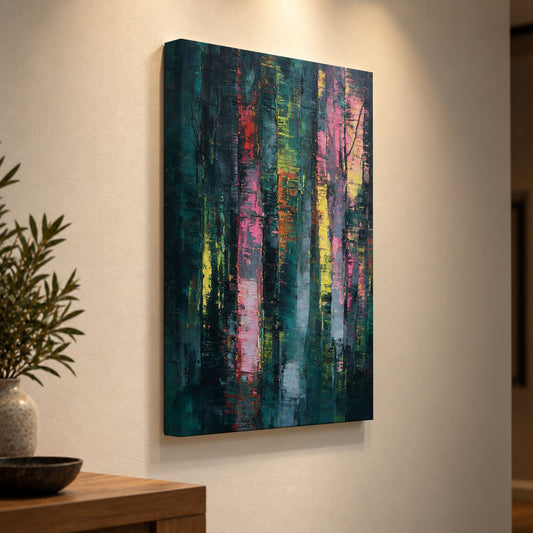Vibrant Reflections – Colorful Abstract Forest