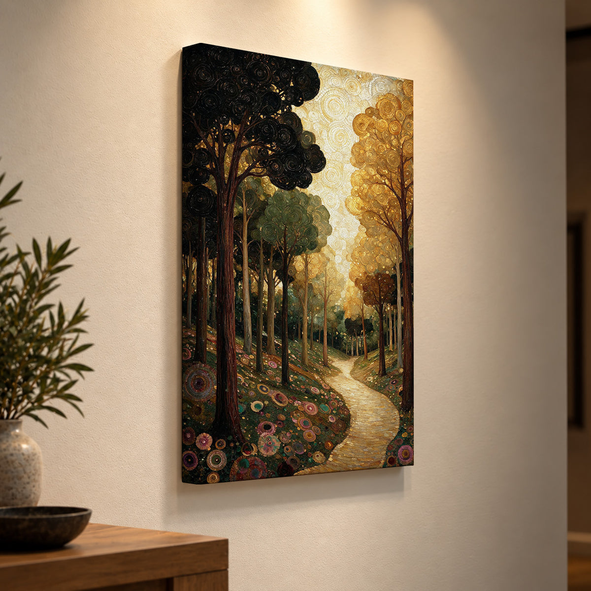Enchanted Golden Forest – A Path Through the Trees