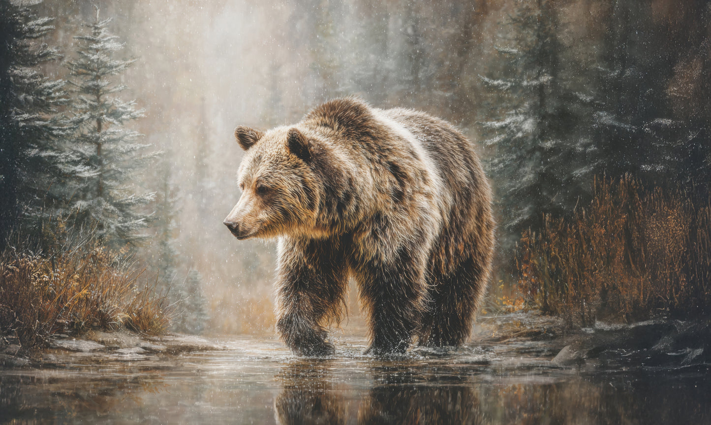 Grizzly in the Stream