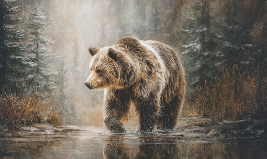 Grizzly in the Stream
