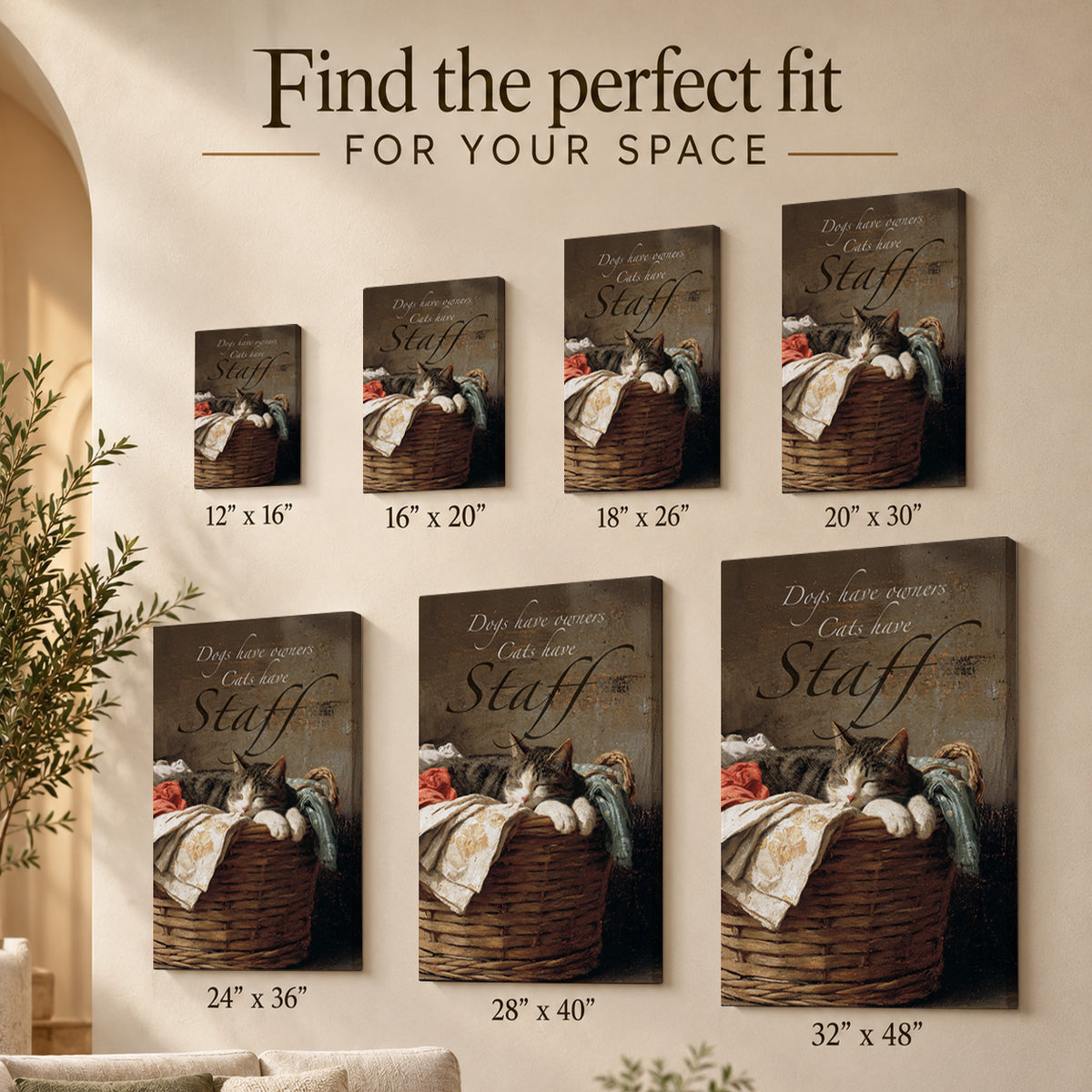 Cats Have Staff – Funny Orange Cat Canvas Wall Art