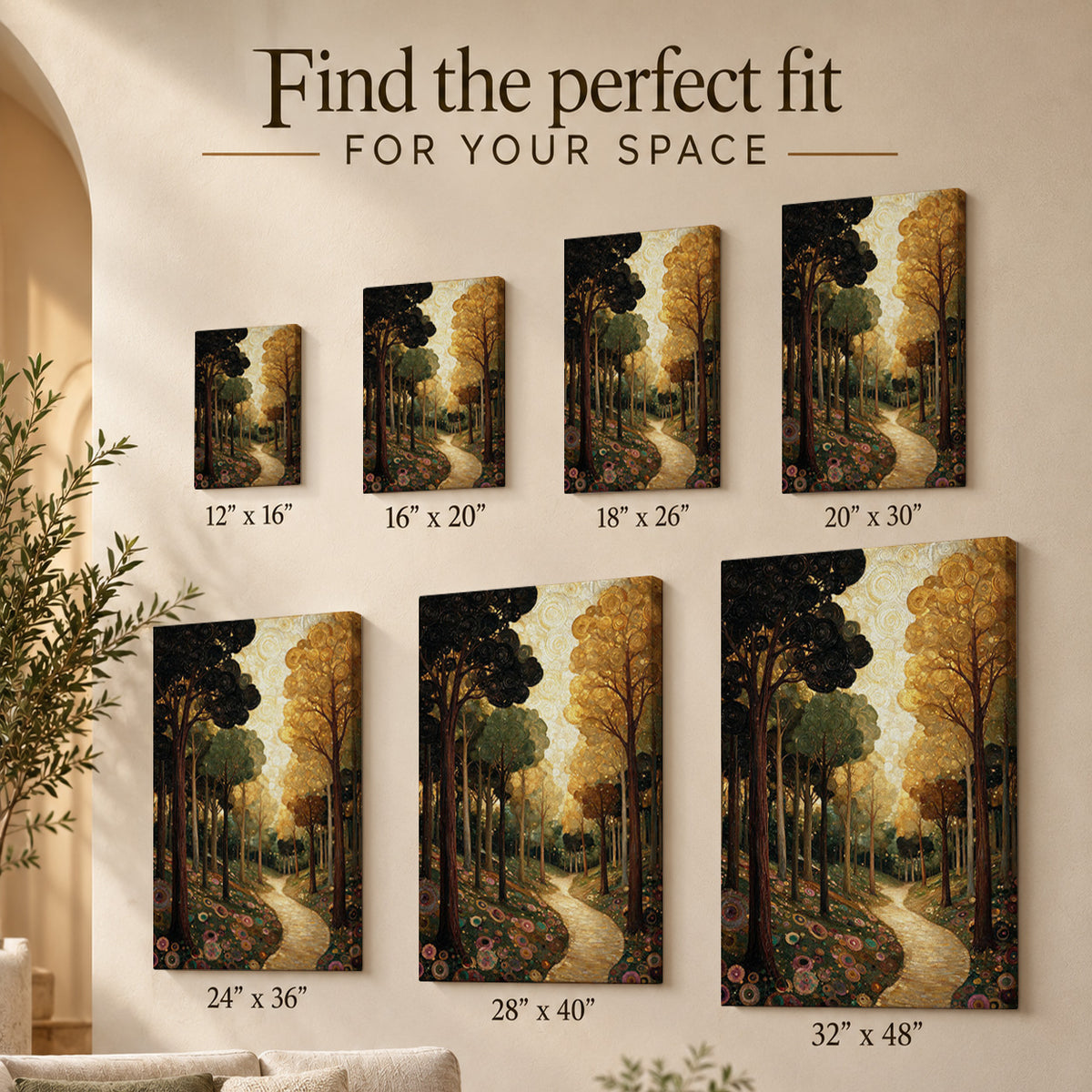 Enchanted Golden Forest – A Path Through the Trees