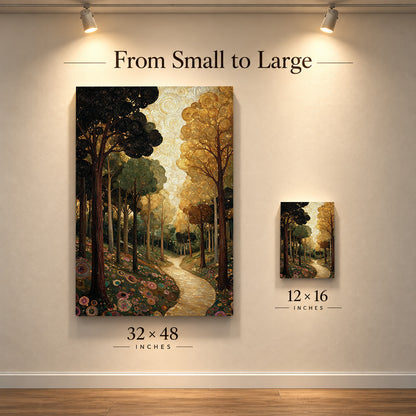 Enchanted Golden Forest – A Path Through the Trees