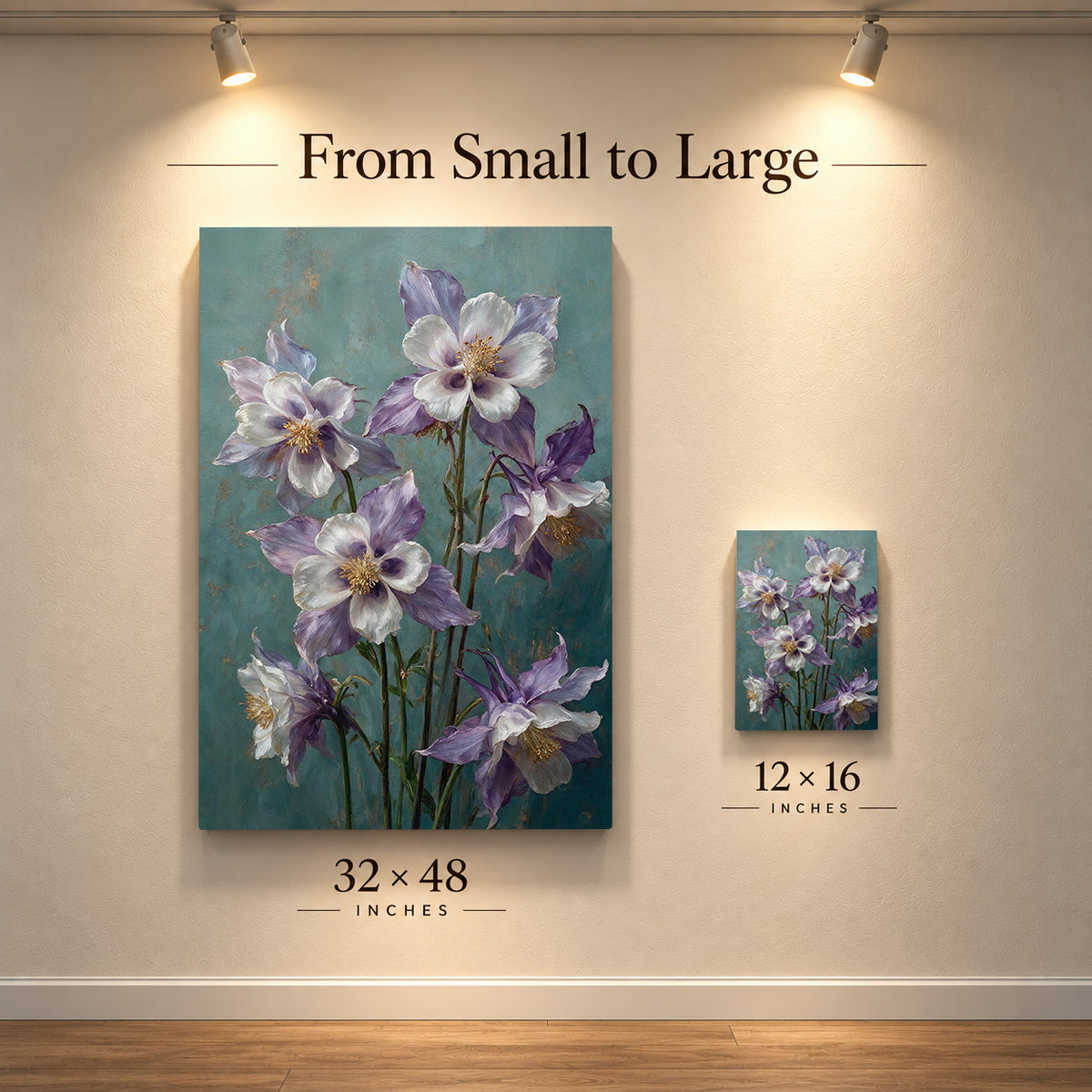 Columbines in Lavender and Ivory