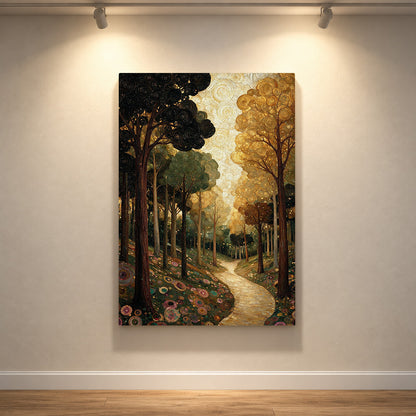 Enchanted Golden Forest – A Path Through the Trees