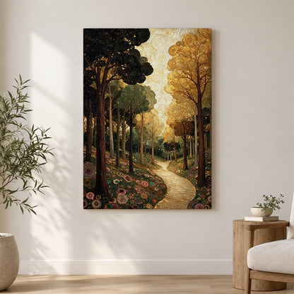 Enchanted Golden Forest – A Path Through the Trees