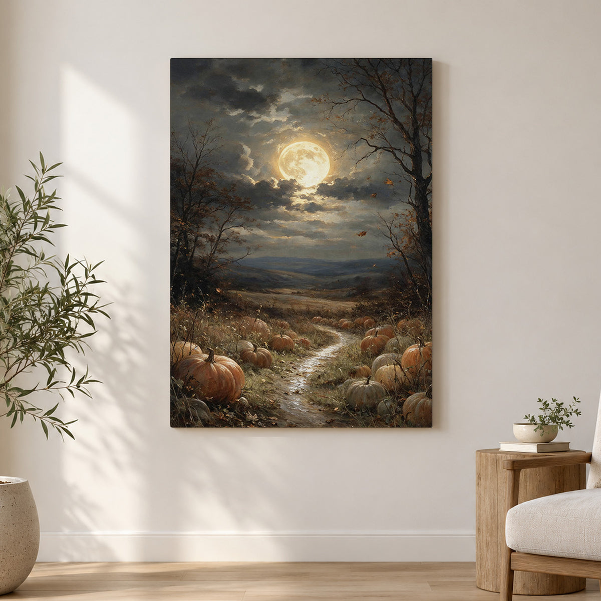 Moonlight Over the Pumpkin Fields