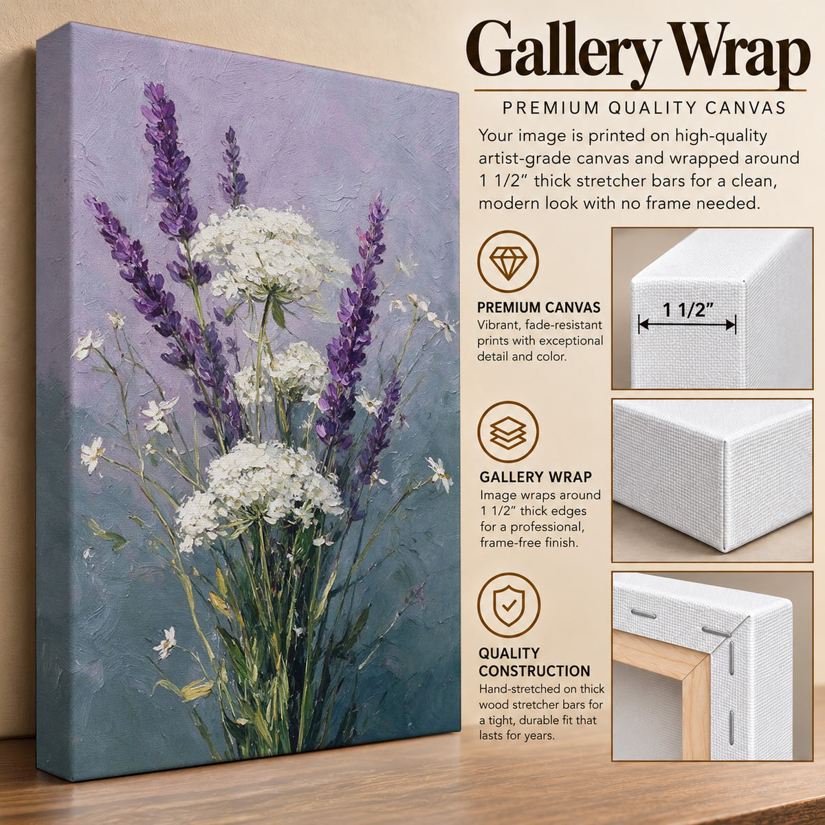 Lavender and Ivory Blossoms