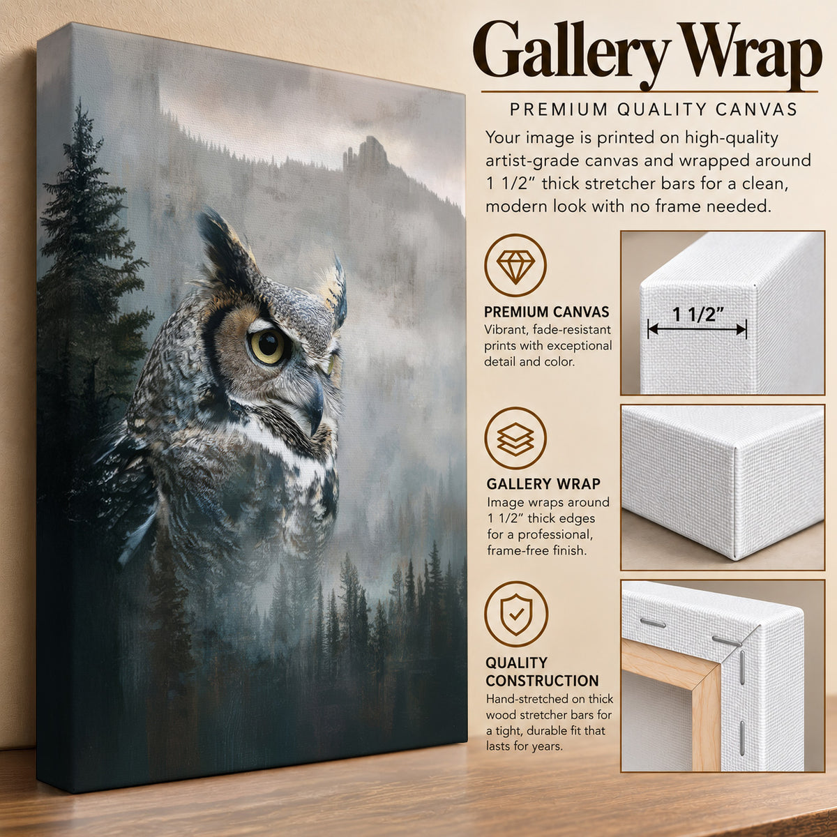 Misty Mountains Guardian Owl