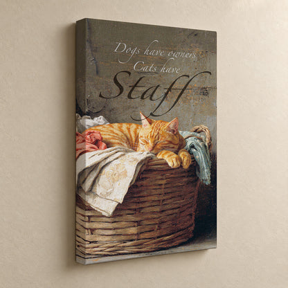 Cats Have Staff – Funny Orange Cat Canvas Wall Art