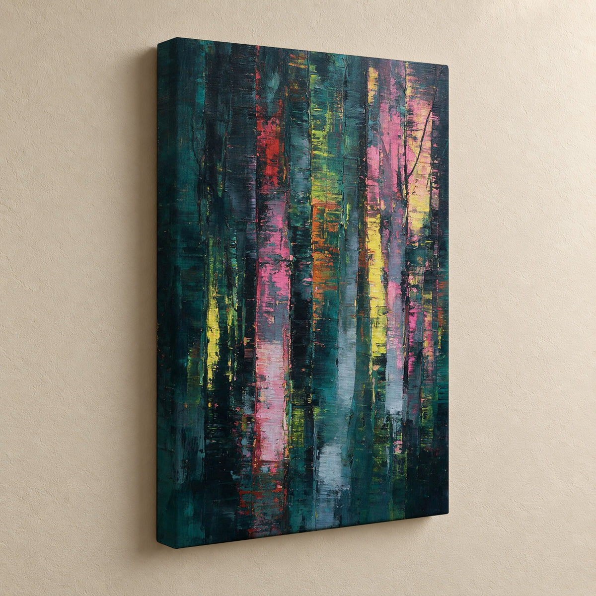 Vibrant Reflections – Colorful Abstract Forest