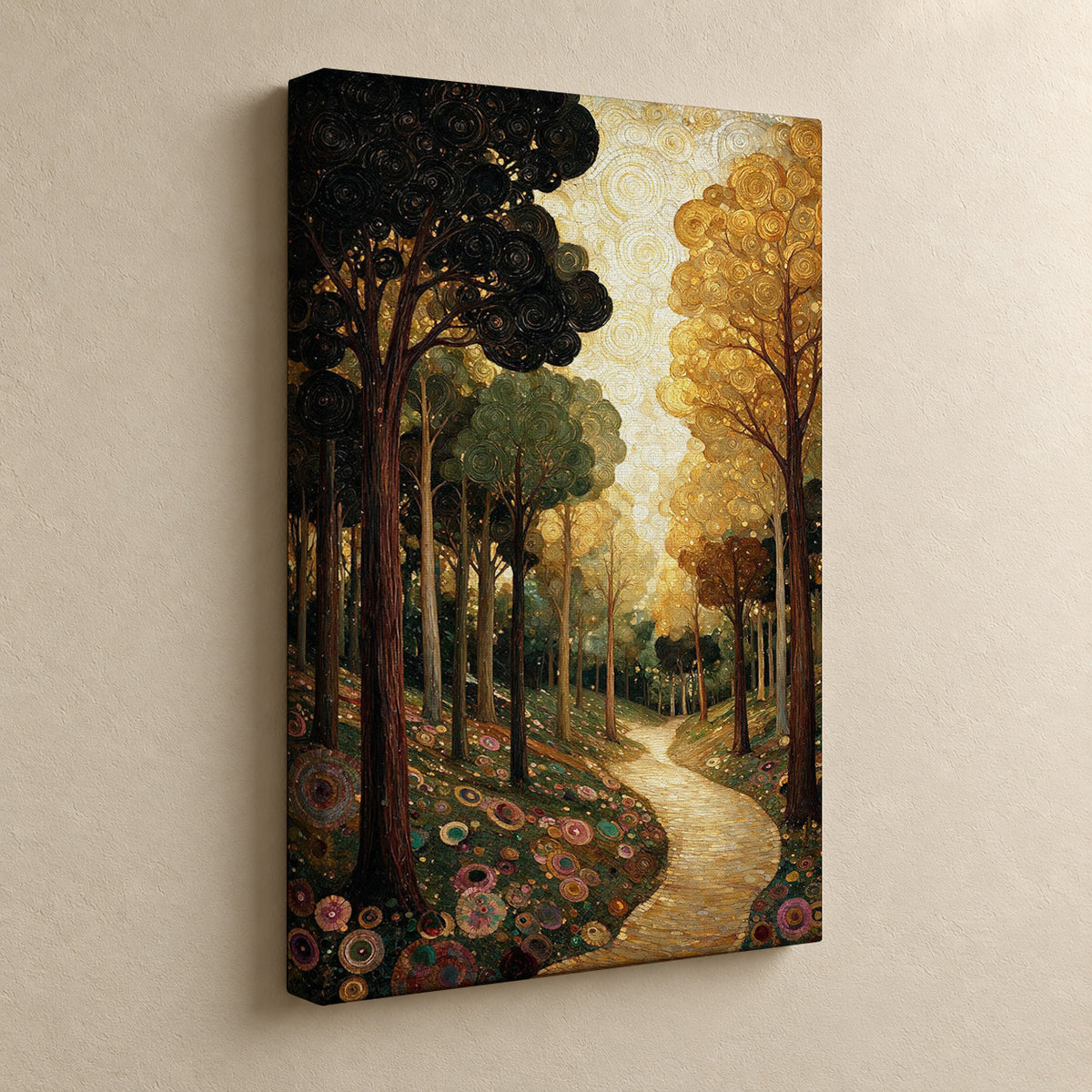 Enchanted Golden Forest – A Path Through the Trees